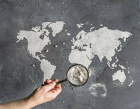 A hand is filling landscape