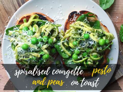 Lucy Lentil SWAG courgette pesto peas