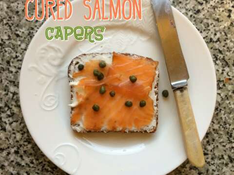 Cream cheese cured salmon capers
