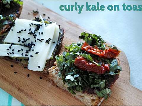 Curly kale on toast