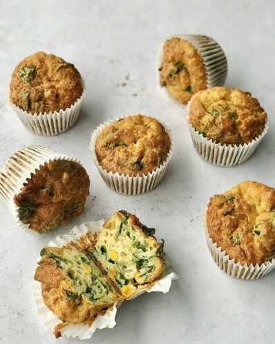 Cheese Sweetcorn and Spinach Muffins 1